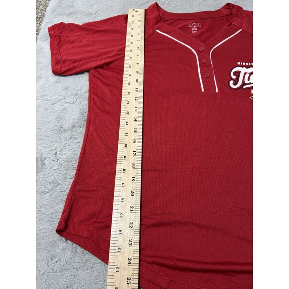 Minnesota Twins Womens Red Henley T-Shirt MLB Genuine Merchandise Size Large - Picture 5 of 8